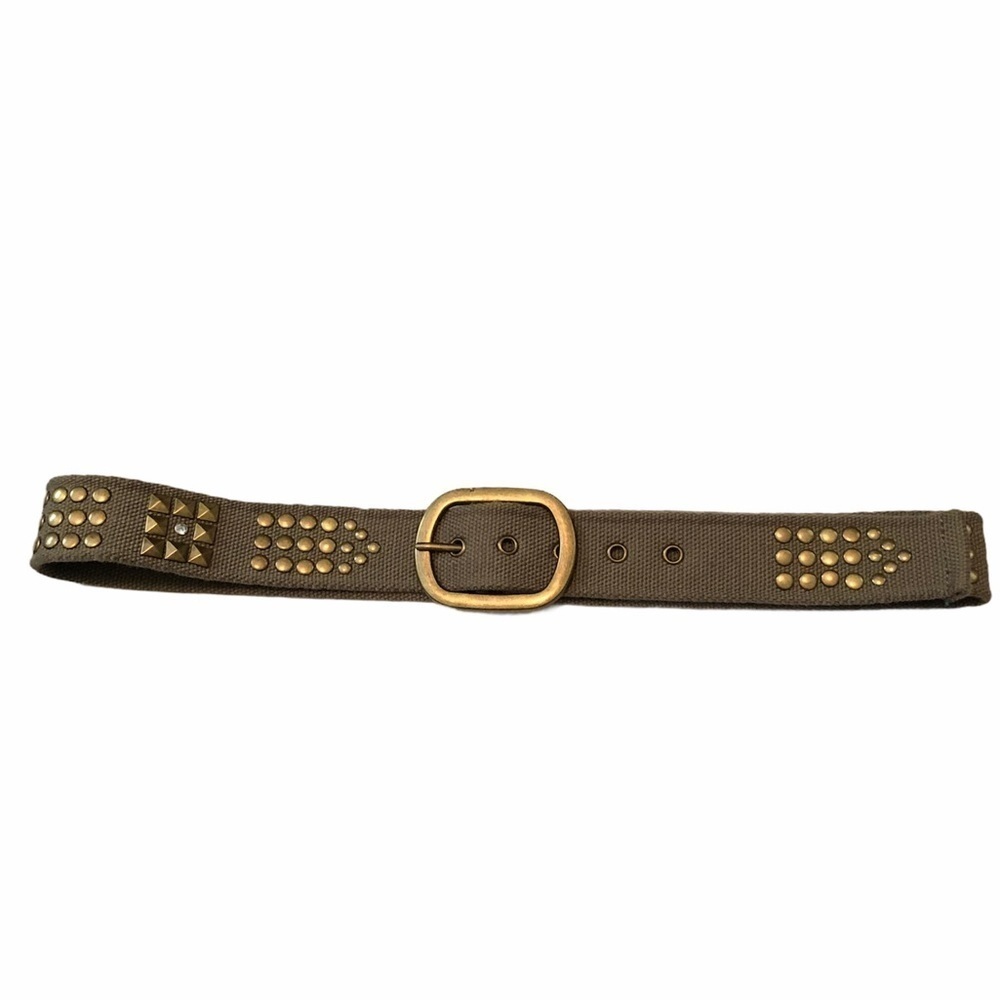Camo Green and Gold Accent Canvas Belt